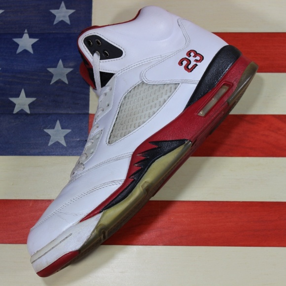 Nike Jordan V 5 Fire Red White [136027-120] sz 11 - Picture 2 of 8